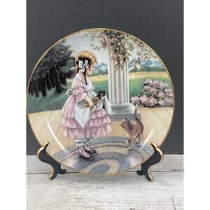 1988 Hamilton Collection Grimball A Lap Full 23k Gold Rimmed Porcelain Plate COA